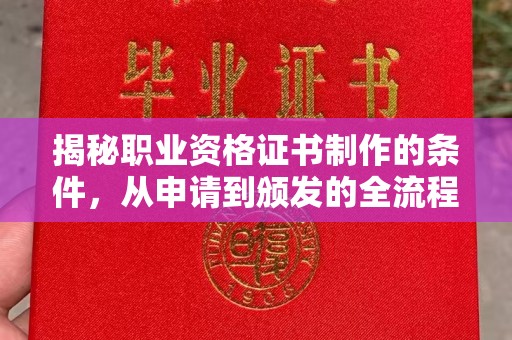 旬阳揭秘职业资格证书制作的条件，从申请到颁发的全流程解析