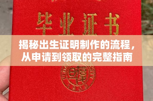 旬阳揭秘出生证明制作的流程，从申请到领取的完整指南